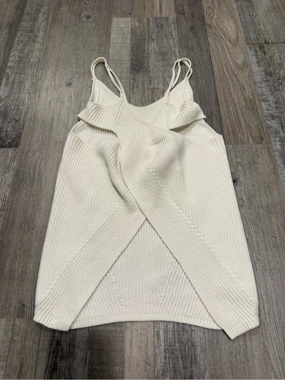 Maison Martin Margiela white knit open cross back tank top - Small